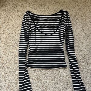 Striped Black and White Women's Top